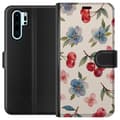 Miniatyrbillede 1 af 3: Huawei P30 Pro Tegnebogsetui Bær & Blomster - mønster med blå blomster og skovbær
