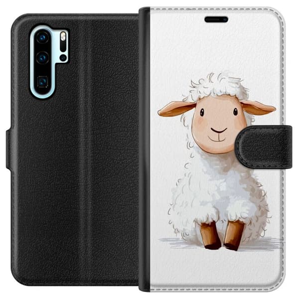 Huawei P30 Pro Lommeboketui  Søtt Lam - tegneseriestil for barn og babyprodukter