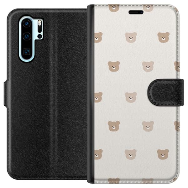 Huawei P30 Pro Lommeboketui Teddybakgrunn - søte teddybjørner mot en myk bakgrunn