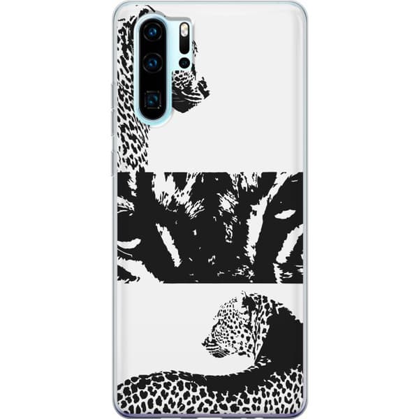 Huawei P30 Pro Genomskinligt Skal Leopard Faces – trendigt mönster med leopardansikten