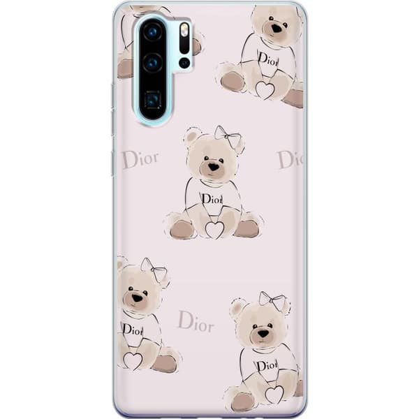Huawei P30 Pro Läpinäkyvä kuori Teddy Dior Vibes - ylellinen nalle muotityyliin