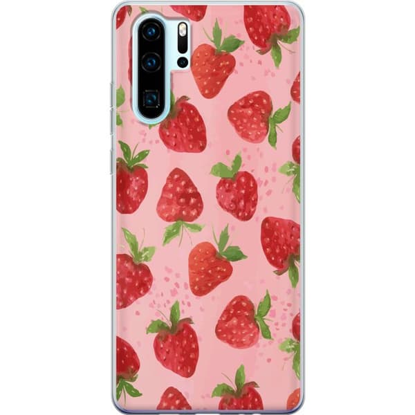 Huawei P30 Pro Läpinäkyvä kuori Mansikkahaaveet - Retrot tyyli mansikkakuviointi