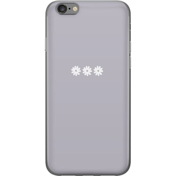 Apple iPhone 6 Gennemsigtig cover Lilla Blomminimalisme - stilfuldt blomstermotiv på lilla baggrund