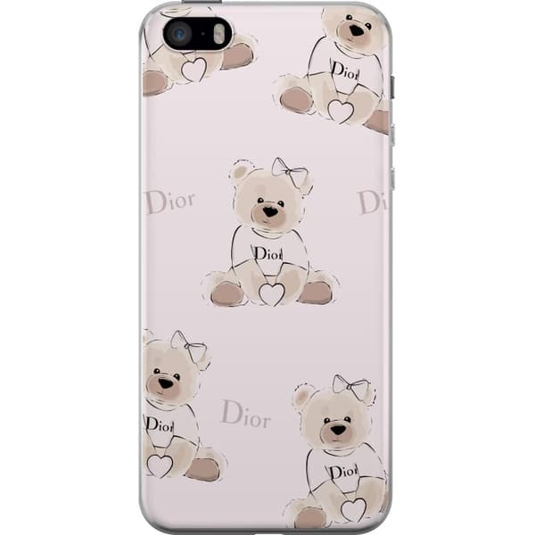 Apple iPhone SE (2016) Genomskinligt Skal Teddy Dior Vibes – lyxig nalle i fashionstil
