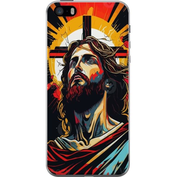 Apple iPhone SE (2016) Gennemsigtig cover Jesus & Kort - religiøst motiv med dyb symbolik