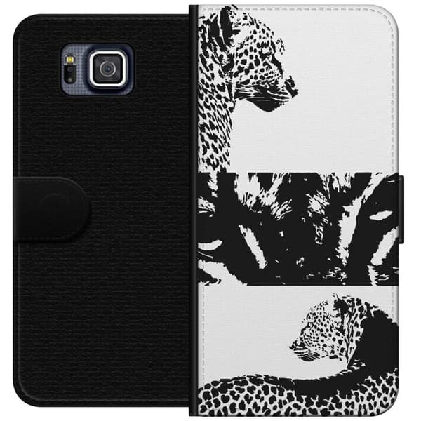 Samsung Galaxy Alpha Lompakkokotelo Leopard Faces