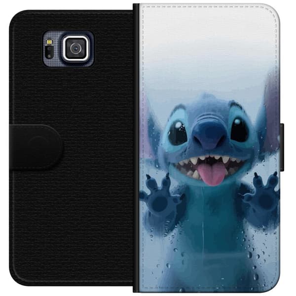 Samsung Galaxy Alpha Tegnebogsetui Stitch ved et vindue i sød stil