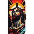 Miniatyrbillede 3 af 3: Samsung Galaxy Alpha Tegnebogsetui Jesus & Kort - religiøst motiv med dyb symbolik