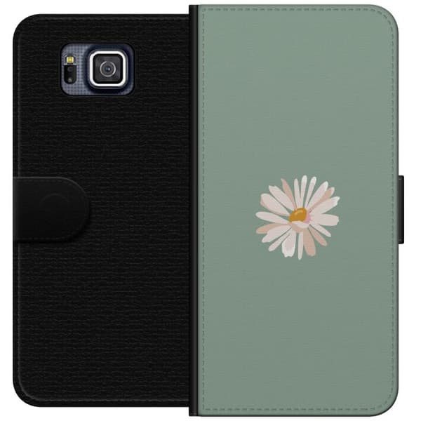 Samsung Galaxy Alpha Tegnebogsetui Grøn Minimalblomst - stilfuld blomst på grøn baggrund
