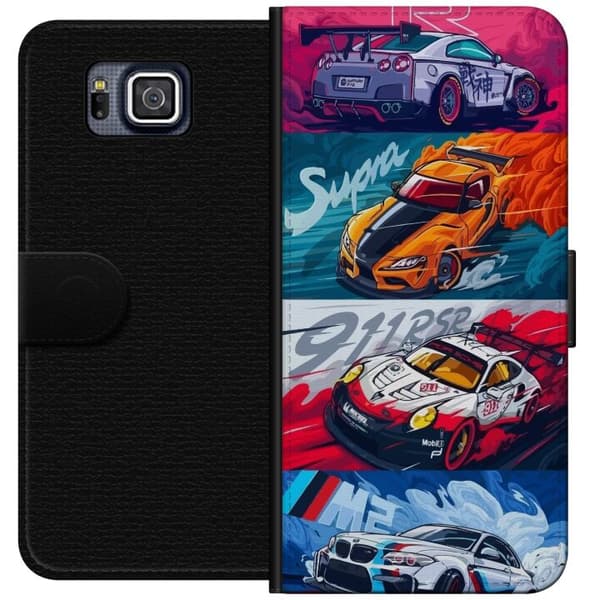 Samsung Galaxy Alpha Lompakkokotelo Nopeat Autot - Piirretty Kuvio Toiminnalla