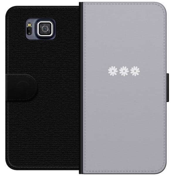 Samsung Galaxy Alpha Tegnebogsetui Lilla Blomminimalisme - stilfuldt blomstermotiv på lilla baggrund