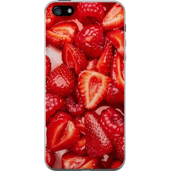 Apple iPhone 5 Genomskinligt Skal Jordgubbsmönster – sött motiv med sommarkänsla