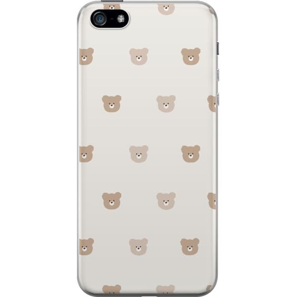 Apple iPhone 5 Gennemsigtig cover Teddybaggrund - søde teddybjørne mod en blød baggrund
