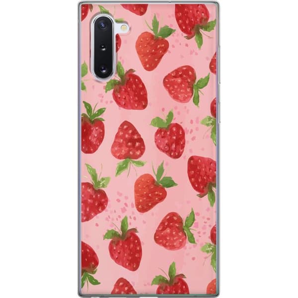 Samsung Galaxy Note10 Gennemsigtig cover Jordbærdrømme - Retro-stil jordbærmønster