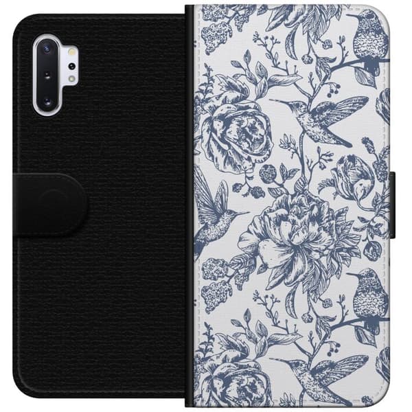 Samsung Galaxy Note10+ Lompakkokotelo Kukat & Linnut - Romanttinen Vintage-tyylinen Kuviointi