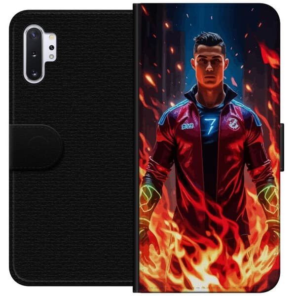 Samsung Galaxy Note10+ Lompakkokotelo Ronaldo Inferno - jalkapallolegenda liekeissä