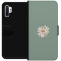 Pikkukuva 1 / 3: Samsung Galaxy Note10+ Lompakkokotelo Vihreä Minimalikukka - tyylikäs kukka vihreällä taustalla