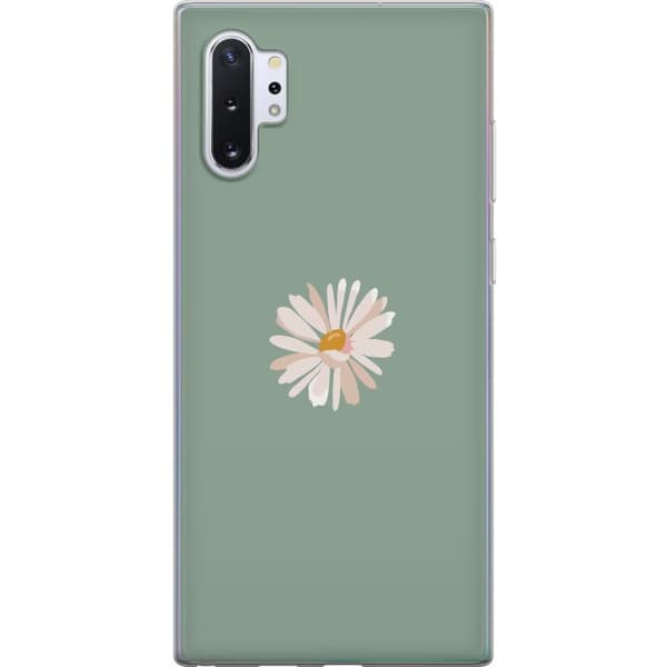 Samsung Galaxy Note10+ Läpinäkyvä kuori Vihreä Minimalikukka - tyylikäs kukka vihreällä taustalla