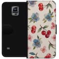 Miniatyrbillede 1 af 3: Samsung Galaxy Note 4 Tegnebogsetui Bær & Blomster - mønster med blå blomster og skovbær