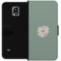 Miniatyrbillede 1 af 3: Samsung Galaxy Note 4 Tegnebogsetui Grøn Minimalblomst - stilfuld blomst på grøn baggrund