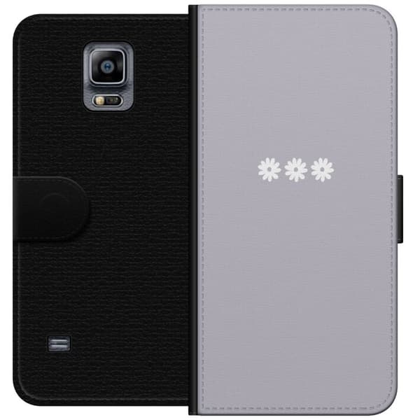 Samsung Galaxy Note 4 Tegnebogsetui Lilla Blomminimalisme - stilfuldt blomstermotiv på lilla baggrund