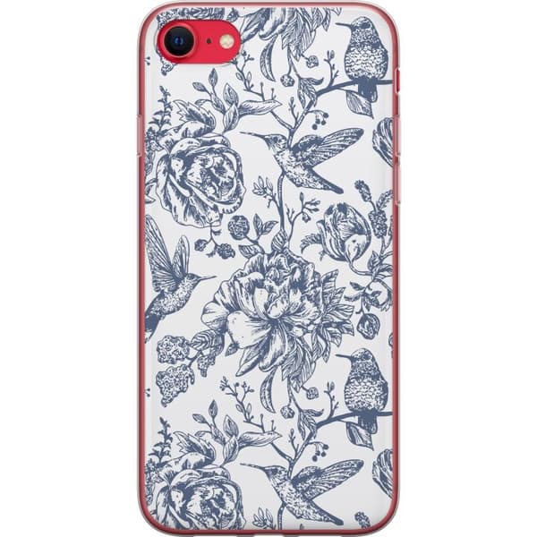 Apple iPhone 7 Gennemsigtig cover Blomster & Fugle - Romantisk Vintage-stil Mønster