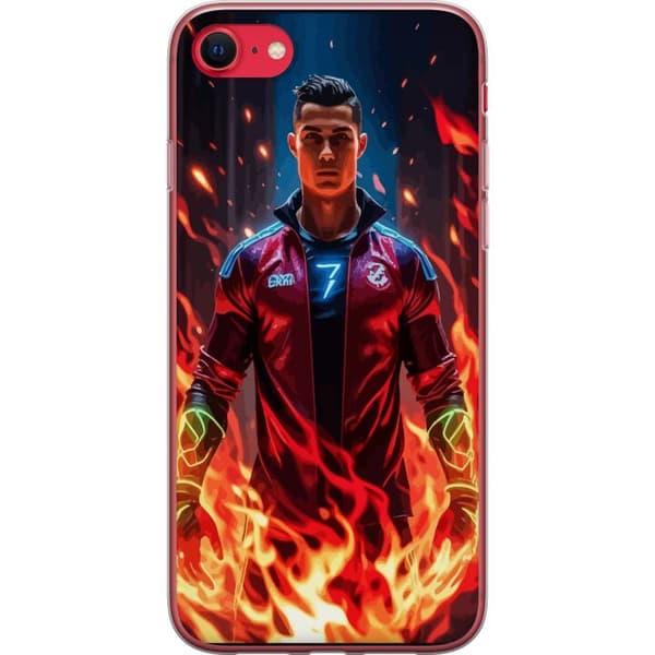 Apple iPhone 7 Gjennomsiktig deksel Ronaldo Inferno - fotballhelt i flammer