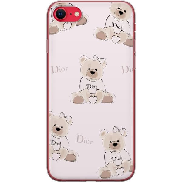 Apple iPhone 7 Gjennomsiktig deksel Teddy Dior Vibes - luksuriøs teddybjørn i motestil