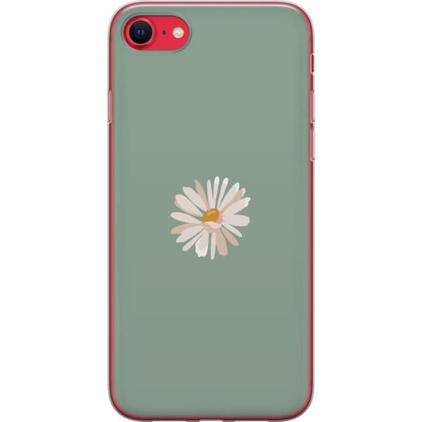 Apple iPhone 7 Gjennomsiktig deksel Grønn Minimalblomst - stilren blomst på grønn bakgrunn
