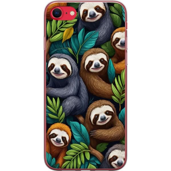 Apple iPhone 7 Gennemsigtig cover Sengångarstil - afslappet motiv med sød dovendyr