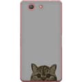 Miniatyrbild 1 av 3: Sony Xperia Z3 Compact Genomskinligt Skal Grå Kattblick – stilren kattdesign med grå bakgrund
