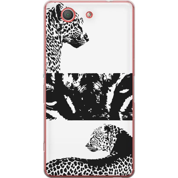 Sony Xperia Z3 Compact Genomskinligt Skal Leopard Faces – trendigt mönster med leopardansikten