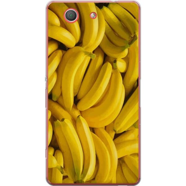Sony Xperia Z3 Compact Genomskinligt Skal Banana Pattern – lekfullt mönster med gula bananer