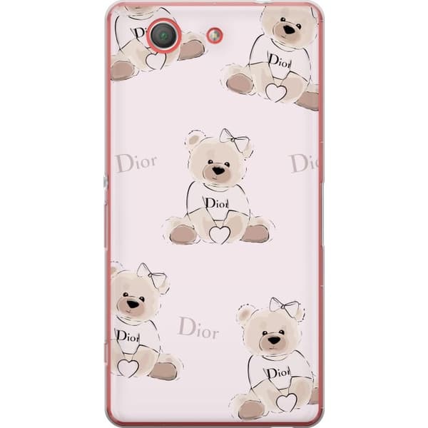 Sony Xperia Z3 Compact Genomskinligt Skal Teddy Dior Vibes – lyxig nalle i fashionstil