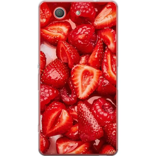 Sony Xperia Z3 Compact Genomskinligt Skal Jordgubbsmönster – sött motiv med sommarkänsla