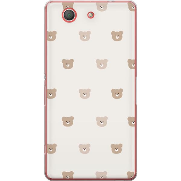 Sony Xperia Z3 Compact Genomskinligt Skal Teddy Background – gulliga nallar mot mjuk bakgrund