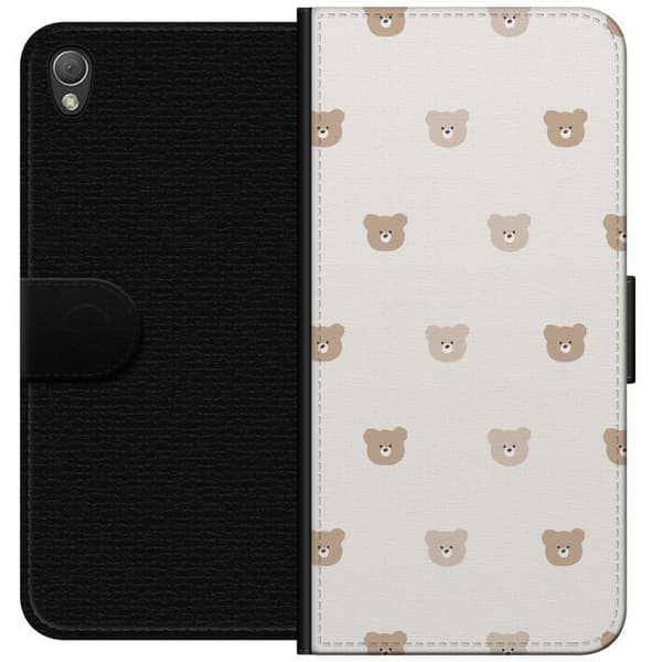 Sony Xperia Z3 Lompakkokotelo Teddy-tausta - söpöt teddykarhut pehmeällä taustalla