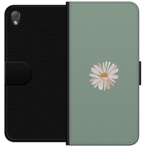 Sony Xperia Z3 Lommeboketui Grønn Minimalblomst - stilren blomst på grønn bakgrunn