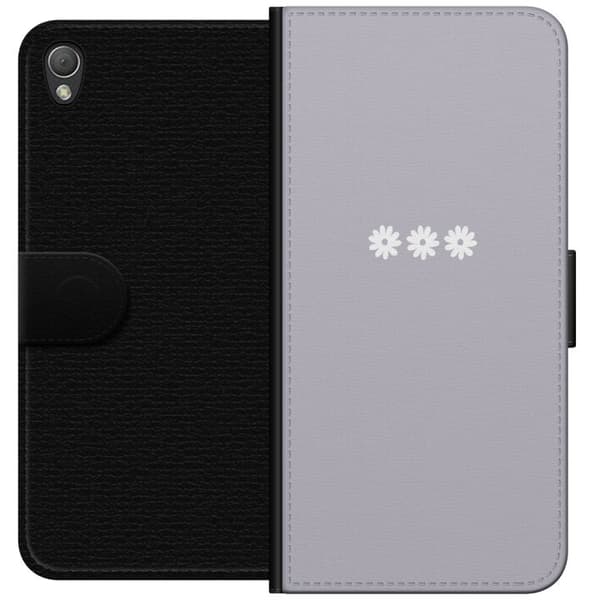 Sony Xperia Z3 Lommeboketui Lilla Blomminimalisme - stilig blomstermotiv på lilla bakgrunn