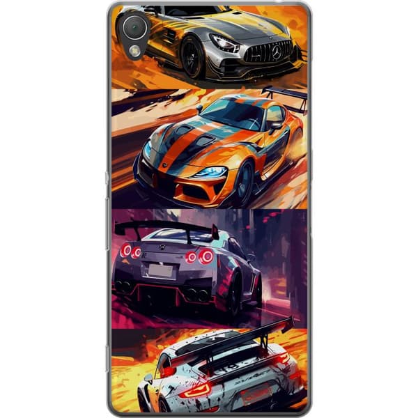 Sony Xperia Z3 Läpinäkyvä kuori Ralli kuume - vauhdikas teema ralliautoilla