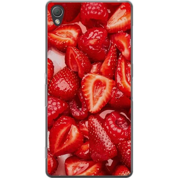 Sony Xperia Z3 Gjennomsiktig deksel Jordbærmønster - søtt motiv med sommerfølelse