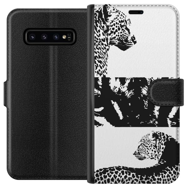 Samsung Galaxy S10 Lommeboketui Leopard Faces