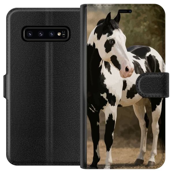 Samsung Galaxy S10 Lommeboketui Vakker Hest - elegant illustrasjon av hestemotiv