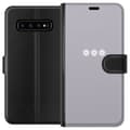 Miniatyrbilde 1 av 3: Samsung Galaxy S10 Lommeboketui Lilla Blomminimalisme - stilig blomstermotiv på lilla bakgrunn