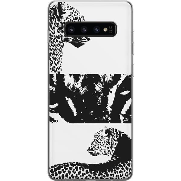 Samsung Galaxy S10 Gjennomsiktig deksel Leopard Faces