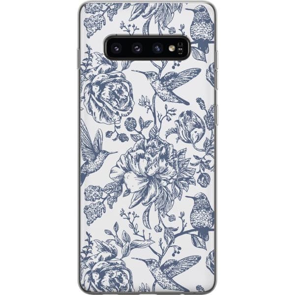Samsung Galaxy S10 Gjennomsiktig deksel Blomster & Fugler - Romantiskt Vintage-stil Mønster
