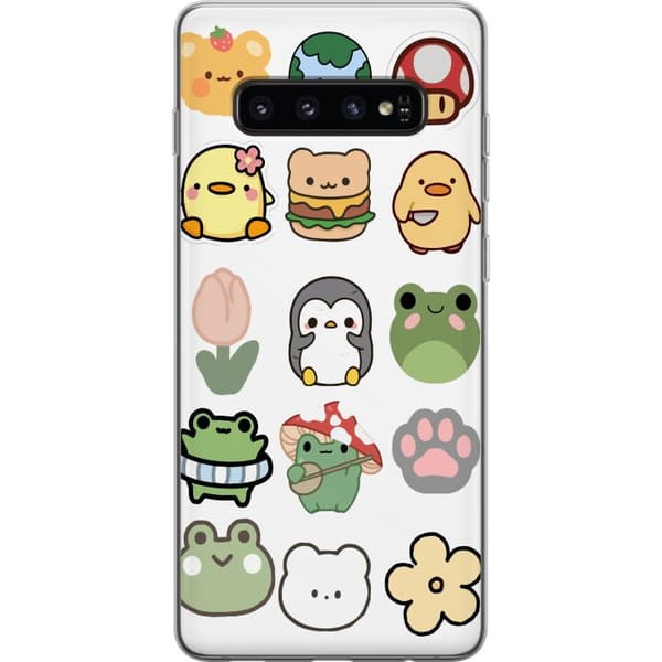Samsung Galaxy S10 Läpinäkyvä kuori Kawaii Friends