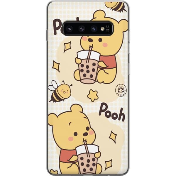 Samsung Galaxy S10 Gjennomsiktig deksel Nalle Pooh stil - klassisk bjørnemotiv i en ny tolkning