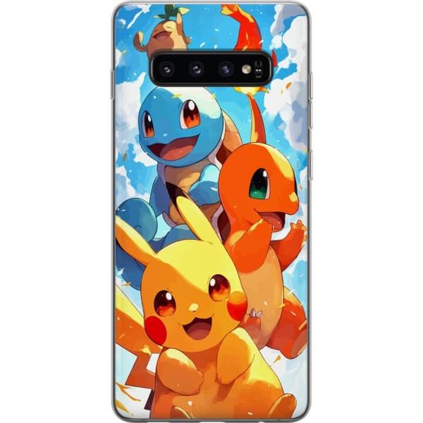 Samsung Galaxy S10 Gennemsigtig cover Pocket Creatures - inspireret af Pokémon uden at nævne navnet