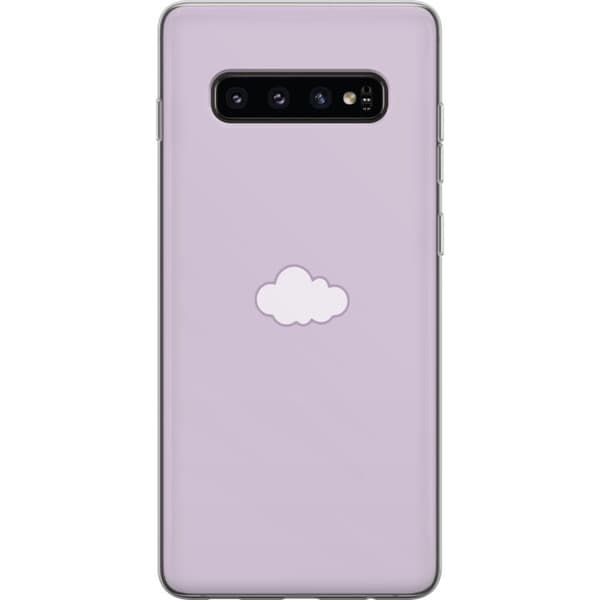 Samsung Galaxy S10 Gjennomsiktig deksel Lilla Sky - minimalistisk sky på en lilla bakgrunn